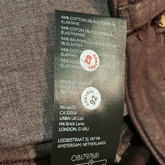 NWT Anthropology Burgundy Madi Front Slit Coated Denim Skirt Size 14 - Picture 12 of 14